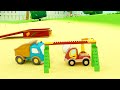 Mocas Little Monster Cars build a sand castle! New episodes & baby cartoons about trucks & vehicles.