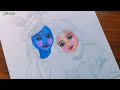Cute Radha Krishna drawing with Colour Pencil, Step By Step