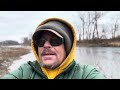 Working a gravel bar with a little snow falling finding Gold￼