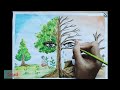 Tree plantation drawing#youtubevideo#savetreesaveearth