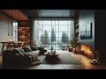 🌧️cozy rainy day retreat: relaxing living room ambience✨8 hours