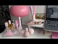 desk makeover 🎀 pinterest inspired, pink desk setup, and getting ready with me ✨💕