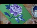 Easy way to paint  the Peony,  painting by a round brush, painting for beginners
