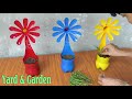 Recycle Plastic Bottles into Beautiful Sun Flower Pots Growing Moss Roses | Garden Design