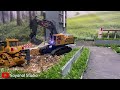 RC Truck Huina 1318, Rc Excavator Dan Rc Bulldozer Diorama Konstruksi