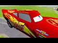 TRANSPORTING PIXAR CARS & FRUITS WITH COLORED & JOHN DEERE vs CLAAS vs TRACTORS - BeamNG.drive #962