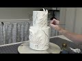 Using Edible Velvet Texture Spray on this Modern Fondant Detailed Buttercream Cake | Cake Decorating