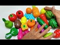 Cutting Wooden Fruit and Vegetables, Pumpkins, Lemons | Wooden vs Squishy ASMR Pop it