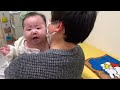【予防接種】生後4ヶ月2回目の様子　Cute crying face of a baby with vaccination