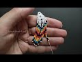DIY how to make beaded earrings with fringes in native colours, beading tutorial for beginners