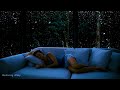 Cozy Living Room Rain Ambient Sounds with Thunder Beat Insomnia, Deep Sleep, Relax