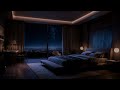 Rainy Night Soundscape - Light rain soundscape in a luxury bedroom  - Rain sounds to help you sleep
