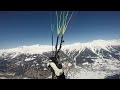 Paragliding Winter Flight from Goschna in Davos (Switzerland)