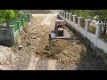 Installing A New Driveway Using Rocky Ground​ In Floor​ Missing Under Road With Skill KOMATSU Dozer