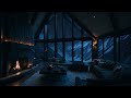 Smooth Jazz Music, Snowfall and Crackling Fireplace for Calm Room Ambience - Relaxation and Sleep