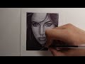 Realistic drawing with pen | JLO portrait | timelapse portrait jlo