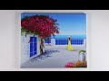 Acrylic Painting On Canvas / Blue Door Painting / Aham Art