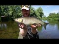 Micro Bug Lure Gets Blown Up! By Big Fish in This Crystal Clear River (Slow mo)