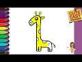 How to Turn 1 into Giraffe | Learn to Draw Giraffe using number - 1 | Coloring and Drawing Giraffe