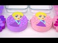 PURPLE KUROMI and PINK MY MELODY 🌈| Mixing Random into Glossy Slime | Satisfying Slime 💗