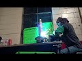 mig welding a Karnage muffler on a rotisserie!