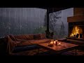 Soothing Forest Rain: Nighttime Heavy Rain Sounds and Distant Thunder on Cozy Balcony for Sleep