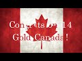 O Canada 14 Olympic Gold