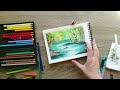 Painting a realistic watercolor pencils landscape WITHOUT putting in the effort
