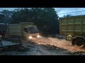 Worst Situation! Truck Driver Struggling in Heavy Rain