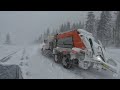 Crossing Donner Pass in a California blizzard on closed I-80 - Snow Drive 2024 - 4K