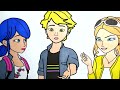 Coloring Miraculous Ladybug Characters: Marinette, Adrien, and Chloé Bourgeois with Markers!