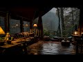 Rain and Fireplace Music | Sound of rain falling & Space becomes peaceful -Feeling of peace