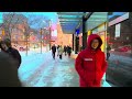 Walking in the Snow in Toronto, Canada | City Ambience Night Walk [4K HDR/60fps]