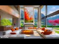 Elegant Jazz Ambience 🌤️ Summer Jazz Music & Fireplace Sounds in Luxury Apartment to Relax, Focus