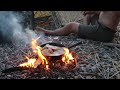 RAINY SEASIDE CAMP in the Nordic Archipelago: 1 Hour Bushcraft Movie