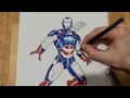 How to draw Iron Patriot (full body)