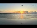 Romantic Sunset  in Cape Town, Strand, South Africa. Kitesurfing Serenade 4K Drone