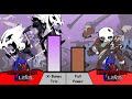 INK!Sans VS X-Tale! Power Levels