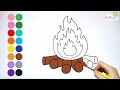 CAMPING Drawing, Painting and Coloring for Kids, Toddlers | Learn How to Draw