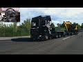 Transporting an excavator in Germany - Euro Truck Simulator 2 | Steering wheel gameplay
