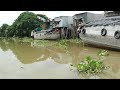 River life on Mekong Delta: Houses along the riverbank ( Asmr motorboat sound )