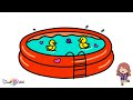 The Most Adorable Pool Drawing You’ll Ever See! Step-By-Step Tutorial for kids