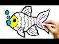 Set Of Fishes. How to Draw a Fish.