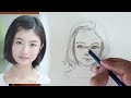 How to Draw a Cute Girl Face easy and simple