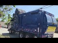 City of Long Beach: Newer Autocar ACX NewWay Mammoth Front Load Garbage Truck Slamming Monday Trash!
