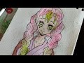 Watercolor Tutorial for beginners 😁😯| Saheb_Arts | drawing mitsuri 💓| #anime #watercolor #viral