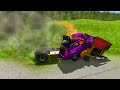 TRANSPORTING PIXAR CARS & FRUITS WITH COLORED & JOHN DEERE vs CLAAS vs TRACTORS - BeamNG.drive #962