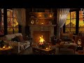 Autumn Evening Ambience with Relaxing Fireplace & Rain Sounds