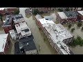 Watch as a drone flies over a flooded Montpelier, Vermont