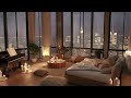 Cozy Bedroom in New York with Smooth Jazz Saxophone Instrumental Music & Rain Sounds for Deep Sleep